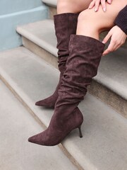 Linzi Rosenna Ruched High Leg Heeled Boots - תמונה 1 מתוך 6