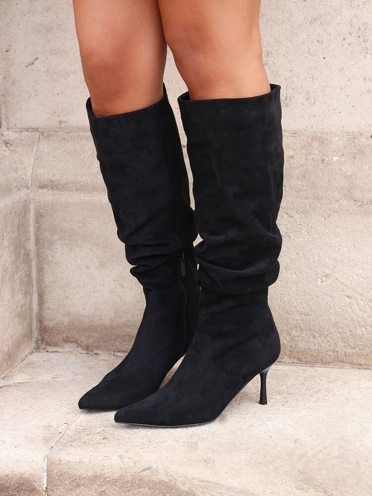 Linzi Rosenna Ruched High Leg Heeled Boots - תמונה 1 מתוך 6