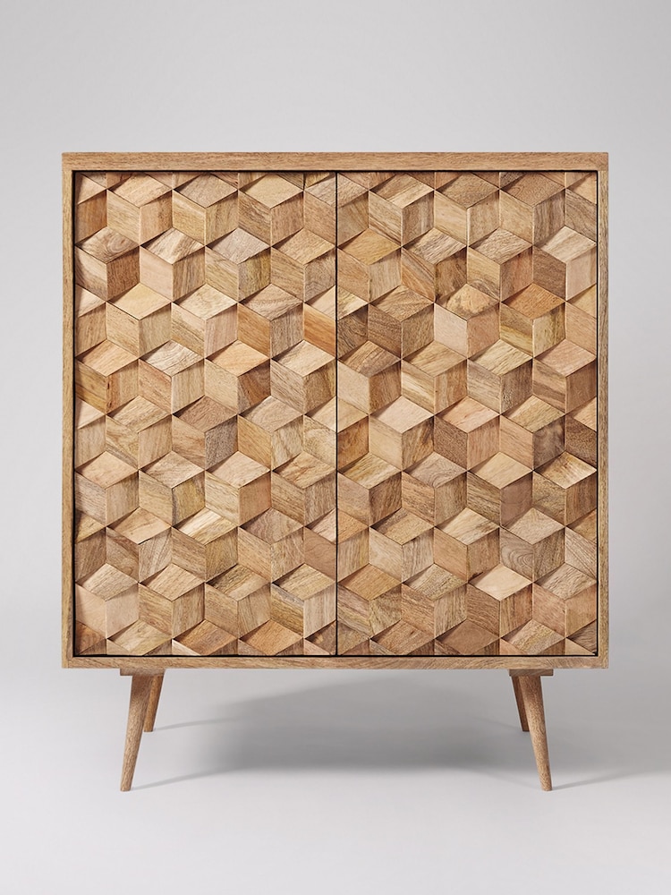 Swoon Light Brown Terning Mango Wood Two-Door Cabinet - Image 1 of 5