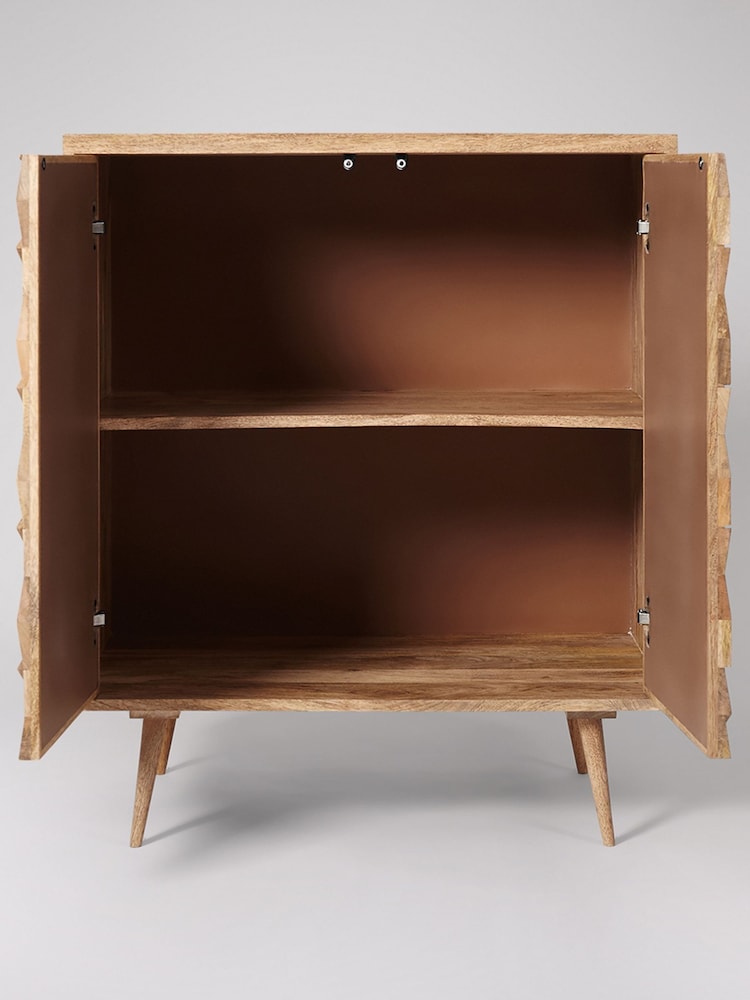 Swoon Light Brown Terning Mango Wood Two-Door Cabinet - Image 2 of 5