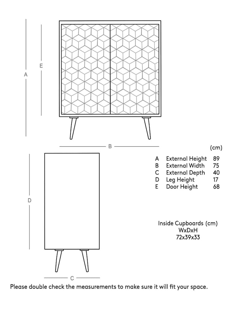 Swoon Light Brown Terning Mango Wood Two-Door Cabinet - Image 5 of 5
