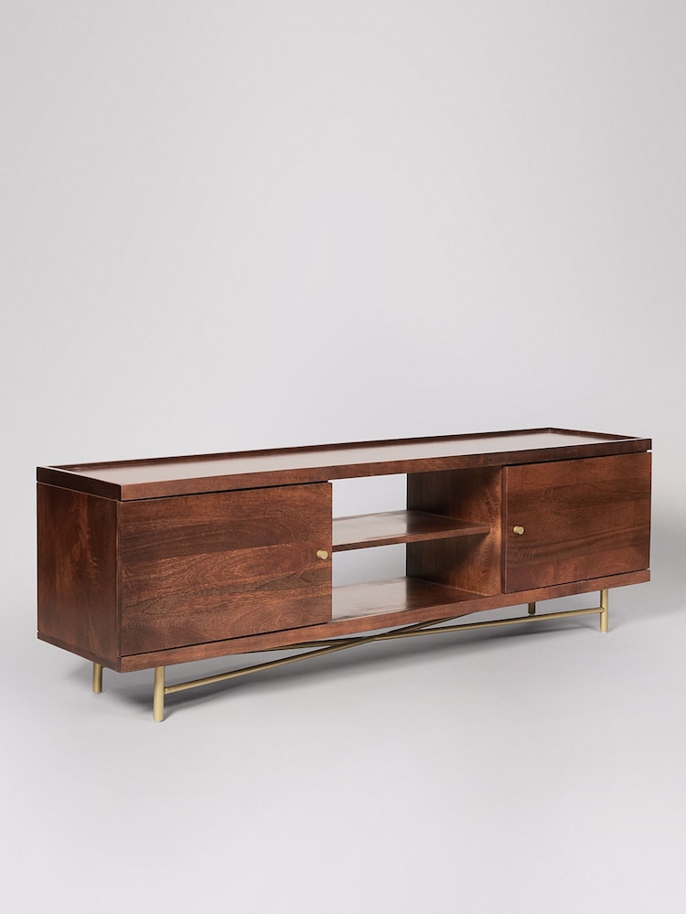 Swoon Mid Brown Halle Mango Wood Media Unit - Image 2 of 5