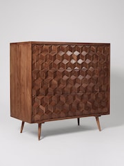 Swoon Mid Brown Terning Acacia Wood Chest Of Four Drawers - Image 2 of 5