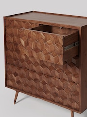 Swoon Mid Brown Terning Acacia Wood Chest Of Four Drawers - Image 3 of 5