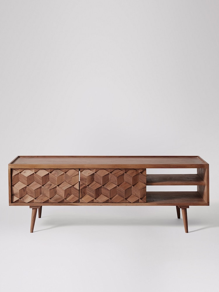 Swoon Mid Brown Terning Acacia Wood Media Unit - Image 1 of 5