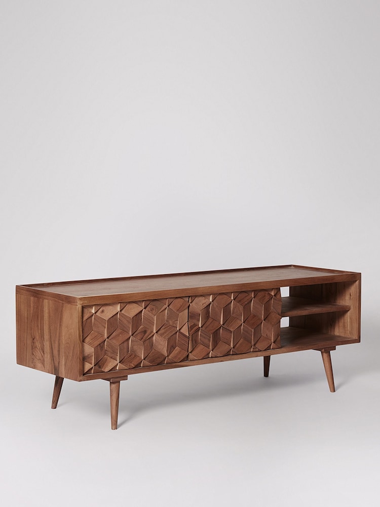 Swoon Mid Brown Terning Acacia Wood Media Unit - Image 2 of 5