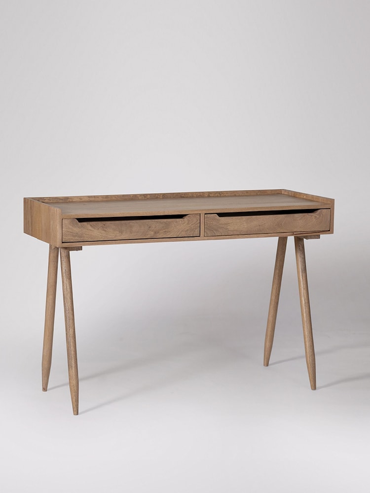 Swoon Light Brown Southwark Mango Wood Two-Drawer Desk - Image 2 of 4