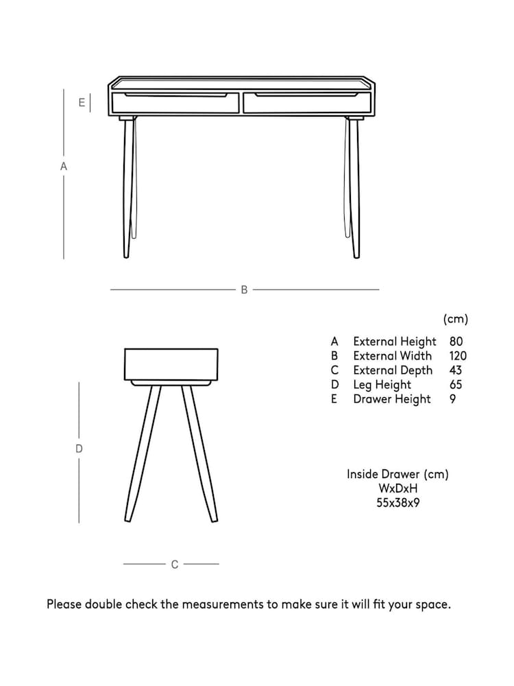 Swoon Light Brown Southwark Mango Wood Two-Drawer Desk - Image 4 of 4