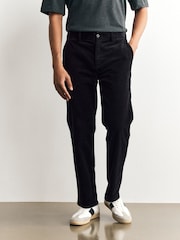 Charcoal Straight Fit Corduroy Chino Trousers - Image 2 of 9