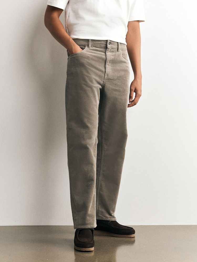 Stone Straight Fit Corduroy Trousers - Image 1 of 11