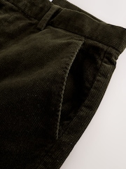 Khaki Straight Fit Corduroy Chino Trousers - Image 8 of 9