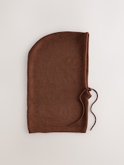 Chocolate Brown Hooded Knitted Snood - Image 2 of 4