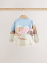 Ecru Bunny Character Knitted Scene Jumper and Leggings Baby Set (0mths-2yrs) - Image 5 of 10