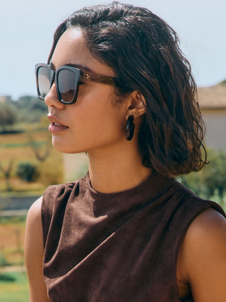 Friends Like These Brown D Frame Sunglasses - Image 2 of 2