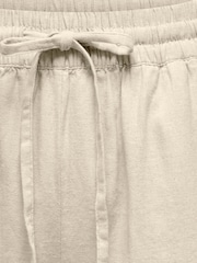 JDY Natural JDY Natural Linen Blend Shorts With Tie Waist - Image 6 of 6