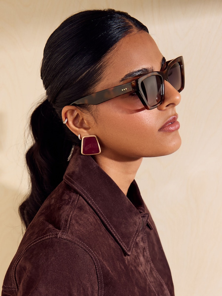 Friends Like These Brown Narrow Cateye Sunglasses - Image 2 of 6 Friends Like These Brown Narrow Cateye Sunglasses - Image 2 of 6