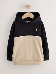 Schwarz/Tan - Hoodie im Colourblock-Design (3 bis 16 Jahre) - Bild 1 von 4