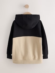 Schwarz/Tan - Hoodie im Colourblock-Design (3 bis 16 Jahre) - Bild 2 von 4