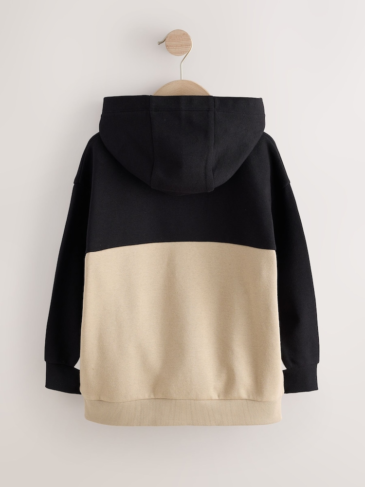 Schwarz/Tan - Hoodie im Colourblock-Design (3 bis 16 Jahre) - Bild 2 von 4