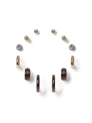 Metal Hoop Stud Earrings 6 Pk - Image 1 of 2