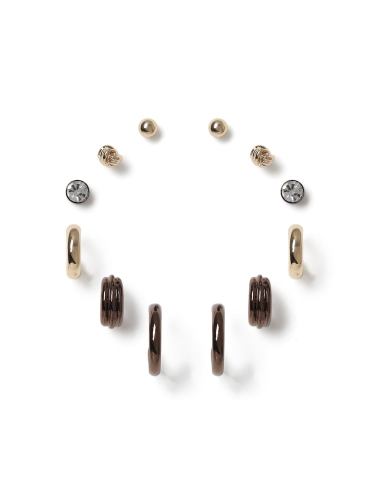 Metal Hoop Stud Earrings 6 Pk - Image 1 of 2