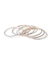 Aela Gold Tone Mixed Metal Bangle Pack - Image 1 of 2