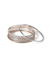 Aela Gold Tone Mixed Metal Bangle Pack - Image 2 of 2