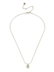 Aela Gold Tone Diamond Simulant Oval Pendant Necklace - Image 1 of 2