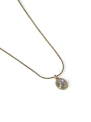 Aela Gold Tone Diamond Simulant Oval Pendant Necklace - Image 2 of 2