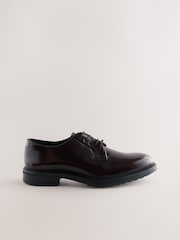 বারগান্ডি লাল - Box Leather Derby Shoes - 7এর মধ্যে 4 ছবি