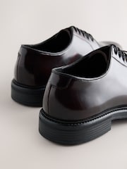 বারগান্ডি লাল - Box Leather Derby Shoes - 7এর মধ্যে 6 ছবি