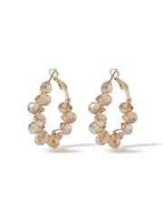 Aela Pink Facet Hoop Earrings - Image 2 of 3