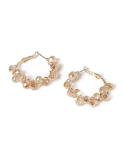 Aela Pink Facet Hoop Earrings - Image 3 of 3