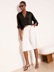 Lipsy Black Touch Of Linen Long Sleeve Shirt - Image 3 of 4