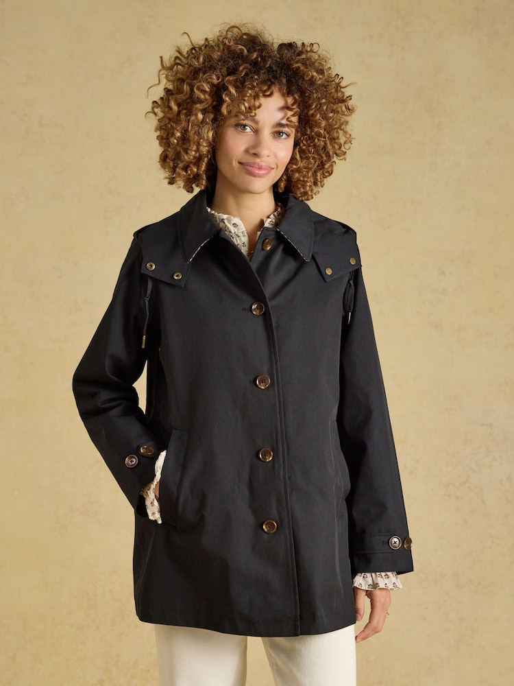 Schwarz - Rainmore Waterproof Button Through Raincoat - Bild 1 von 12