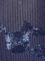 Friends Like These Navy Cornelli Sequin Scarf Midi Dress - Image 7 of 7