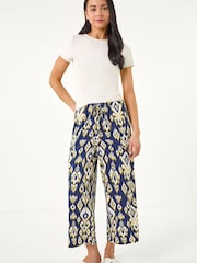 Roman Blue Petite Aztec Stretch Trousers - Image 2 of 5