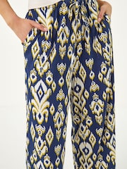 Roman Blue Petite Aztec Stretch Trousers - Image 6 of 6