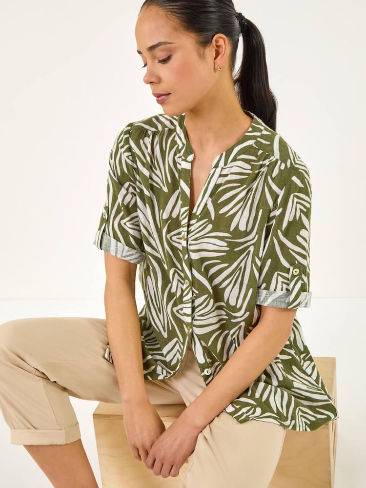 Roman Green Petite Button Blouse - Image 1 of 5