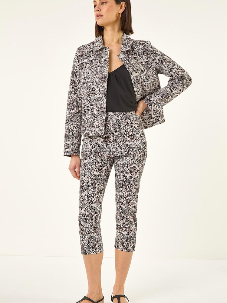 Roman Black Bengaline Cropped Trousers - Image 2 of 5 Roman Black Bengaline Cropped Trousers - Image 2 of 5