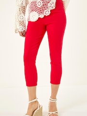 Roman Red Cropped Stretch Denim Leggings - Image 3 of 5