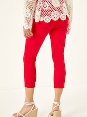 Roman Red Cropped Stretch Denim Leggings - Image 4 of 5