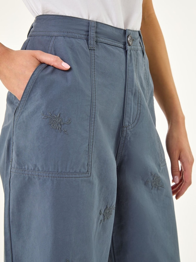 Roman Grey Petite Embroidered Trousers - Image 5 of 5 Roman Grey Petite Embroidered Trousers - Image 5 of 5