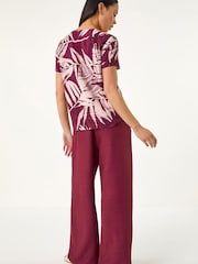 Roman Red Petite Buttoned Tie Front Top - Image 3 of 5