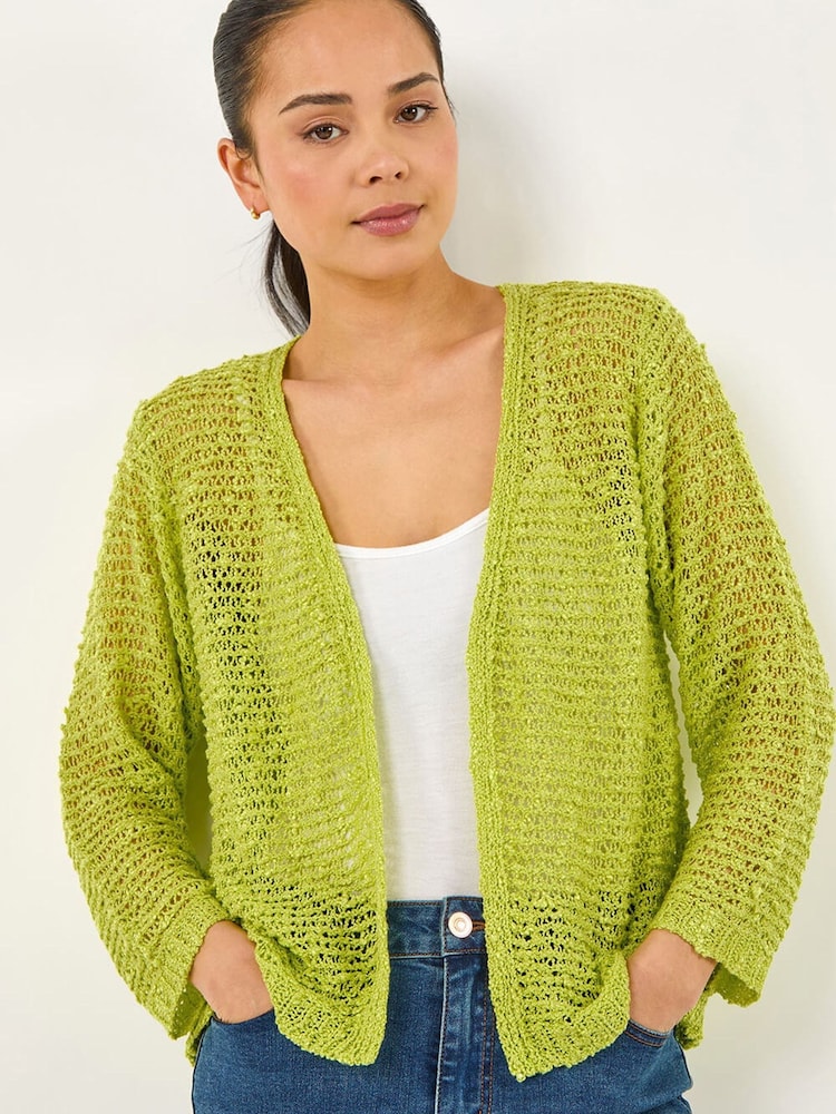 Roman Yellow Petite Textured Cardigan - Image 1 of 5 Roman Yellow Petite Textured Cardigan - Image 1 of 5