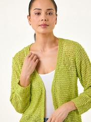 Roman Yellow Petite Textured Cardigan - Image 4 of 5