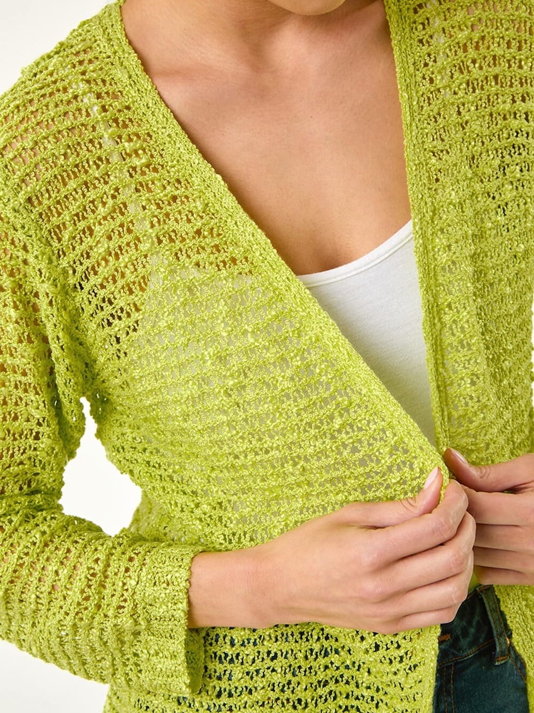 Roman Yellow Petite Textured Cardigan - Image 6 of 6 Roman Yellow Petite Textured Cardigan - Image 6 of 6