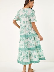 グリーン - Roman フローラルティアードタイドレス - 画像 3 / 5