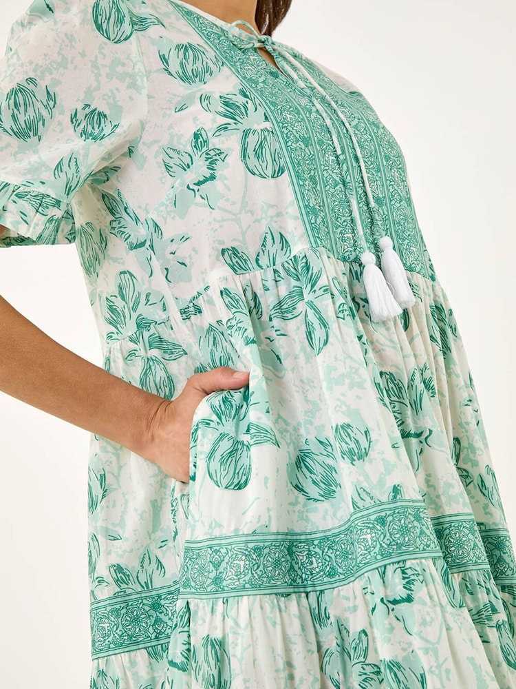 グリーン - Roman フローラルティアードタイドレス - 画像 5 / 5