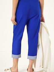 Azul royal - Pantalones elásticos capri con detalle en contraste de Roman - Imagen 3 de 5